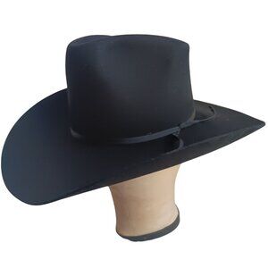 Vintage Cowboy Hat Western Cowboy Hat 6 3/4 Long Oval Felt 3X Beaver Resistol